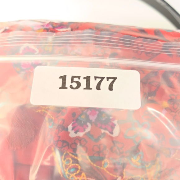 Time And Tru Dress Womens XXL 20 Red Floral Embroidered Boho Cottagecore Peasant - Picture 12 of 13